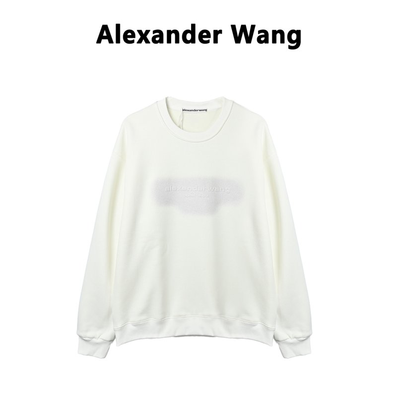 Alexander Wang 25FW Shadow Letter Crew Neck Sweatshirt White
