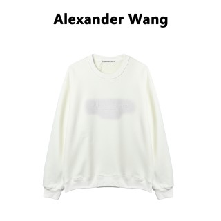 Alexander Wang 25FW Shadow Letter Crew Neck Sweatshirt White
