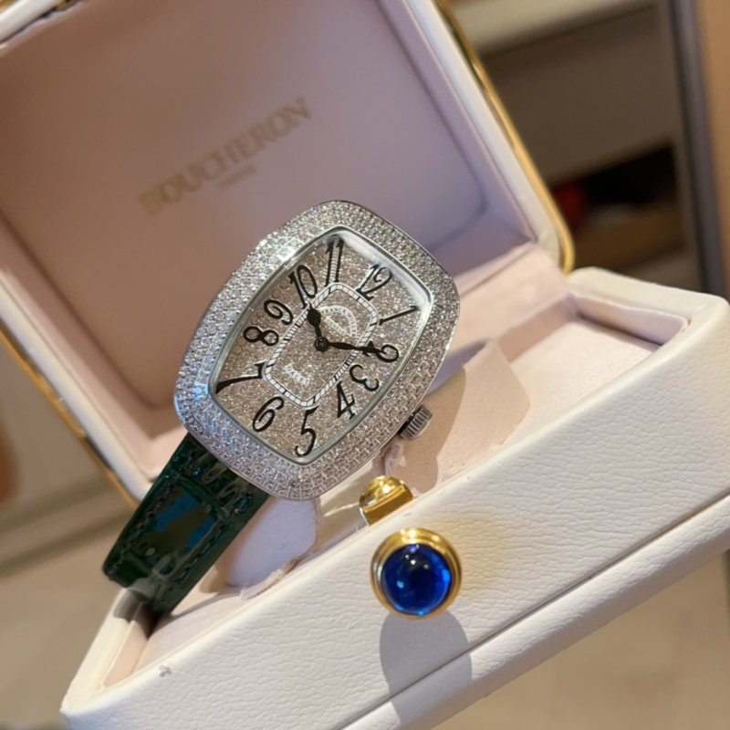Franck Muller Tonneau Diamond Crystal Pink Leather Watch view