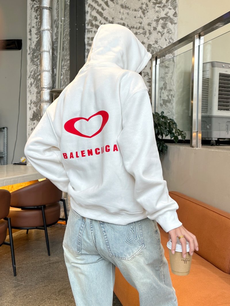 Balenciaga Heart Logo White Hoodie view