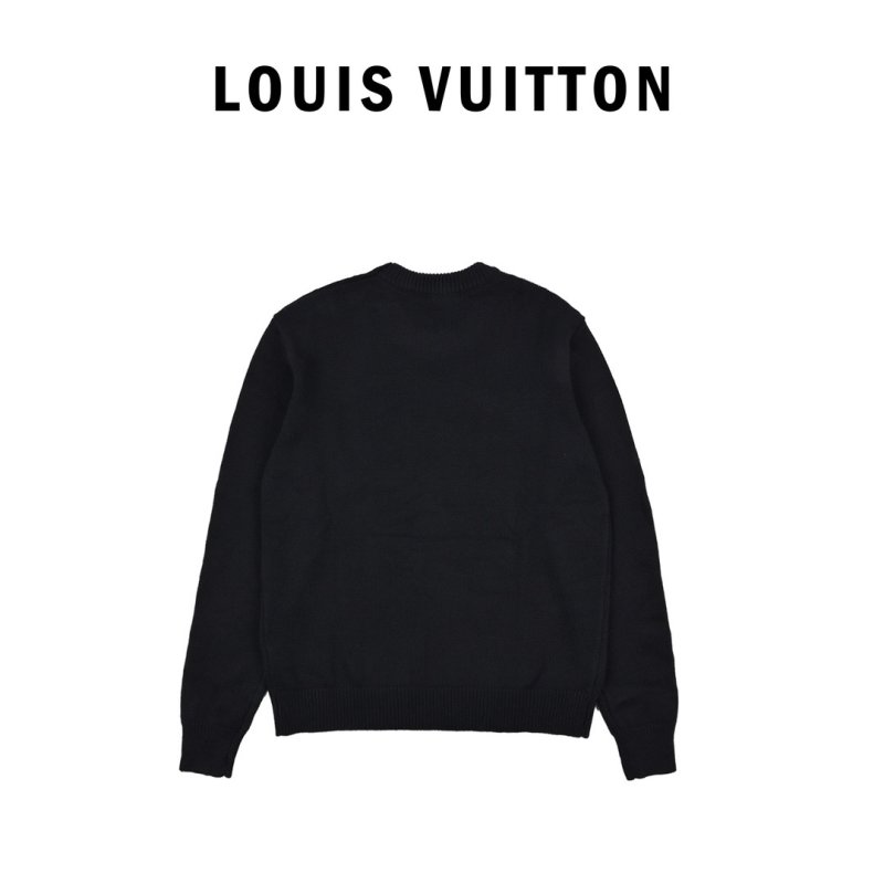 Louis Vuitton Shell Badge Embroidered Crewneck Sweater Black view