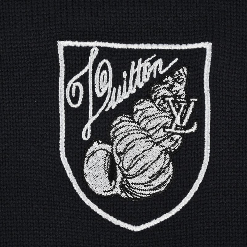 Louis Vuitton Shell Badge Embroidered Crewneck Sweater Black view