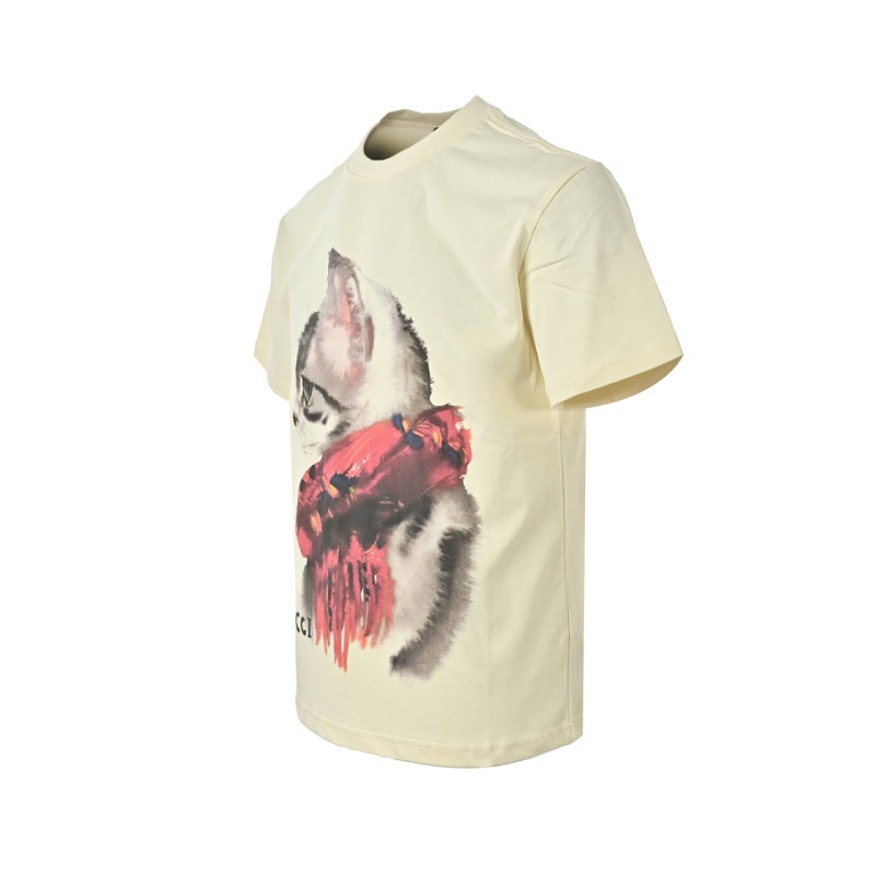 Gucci Cat Graphic Cream T-Shirt view