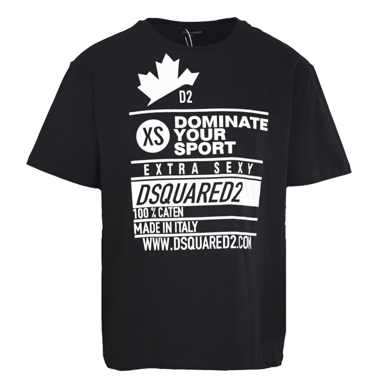 Dsquared2 Maple Leaf Graphic Black T-Shirt