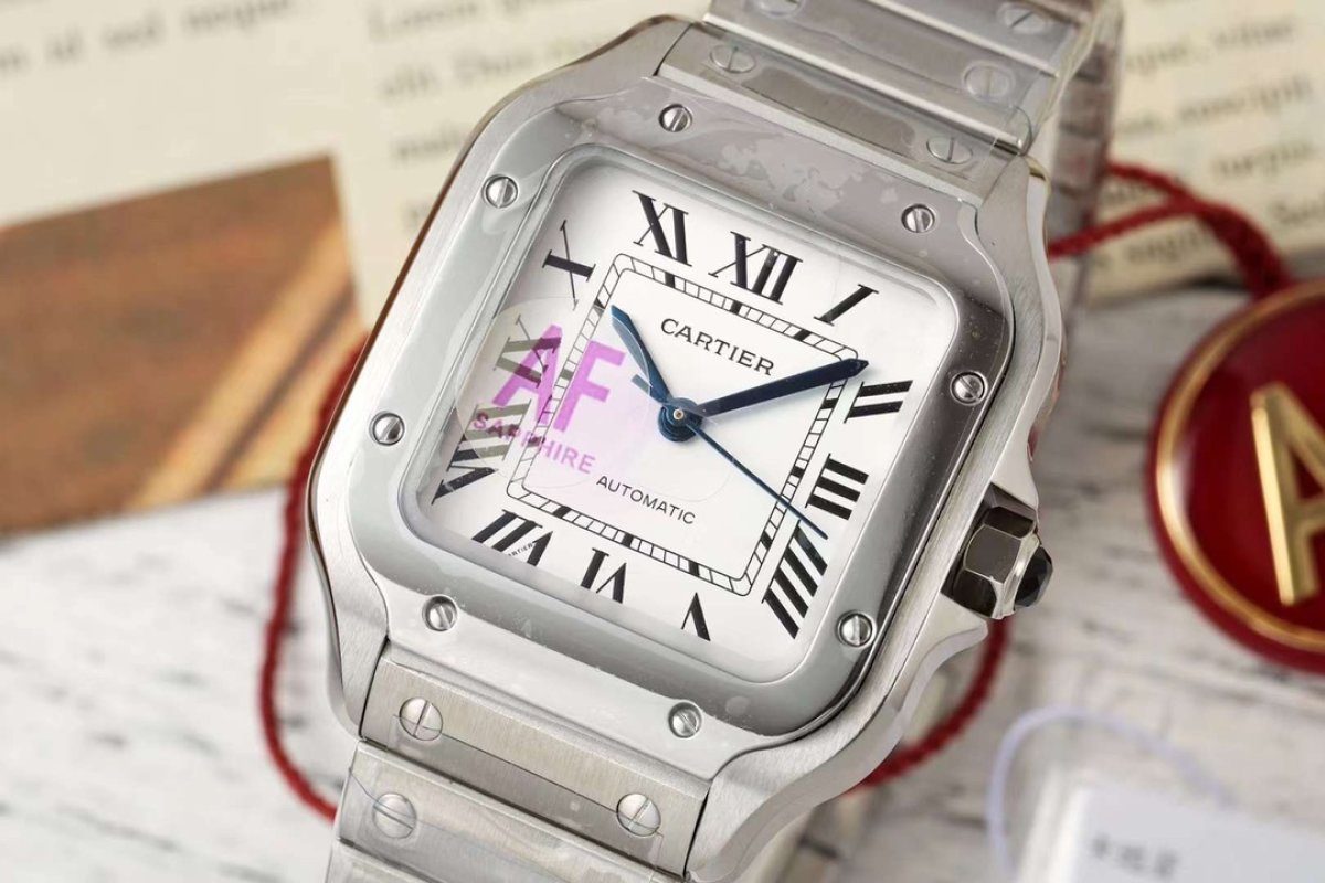 Cartier Santos Mechanical Silver Watch view