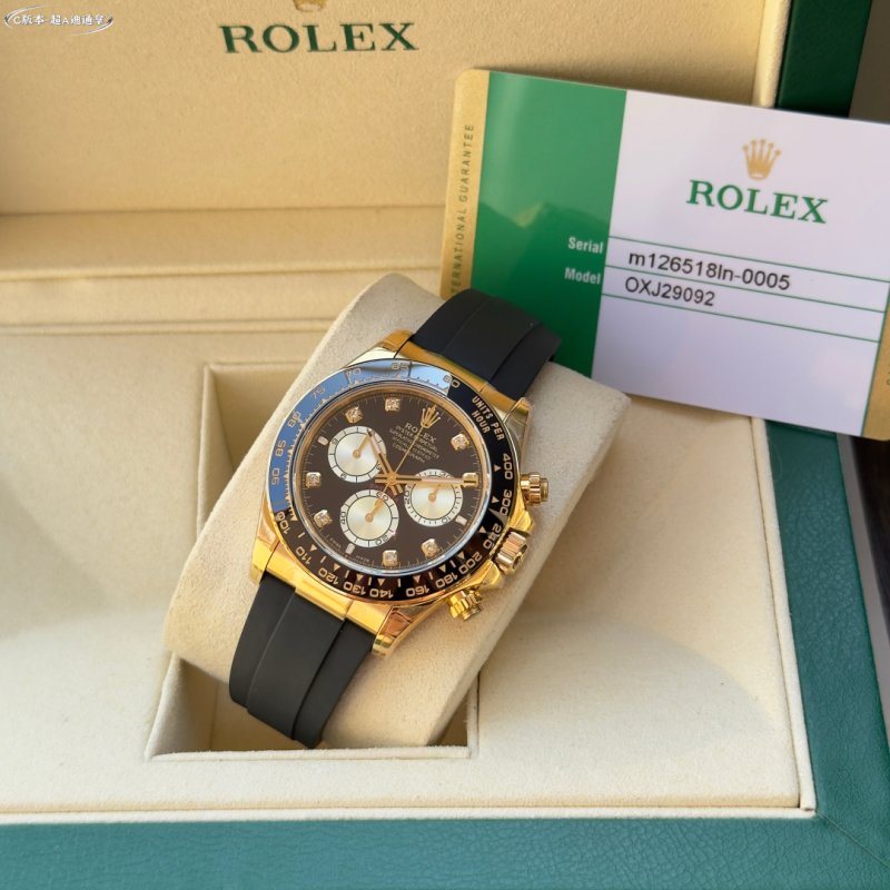 Rolex Daytona Gold Black Dial Chronograph Watch view