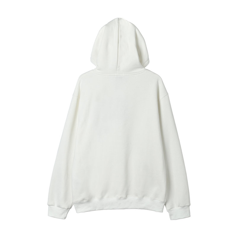 White Oversized Hoodie with Pleated Skirt Detail view