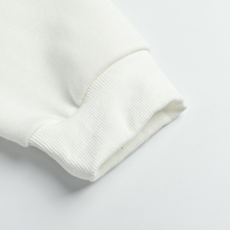 White Oversized Hoodie with Pleated Skirt Detail view