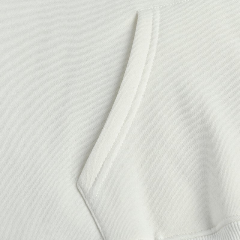 White Oversized Hoodie with Pleated Skirt Detail view