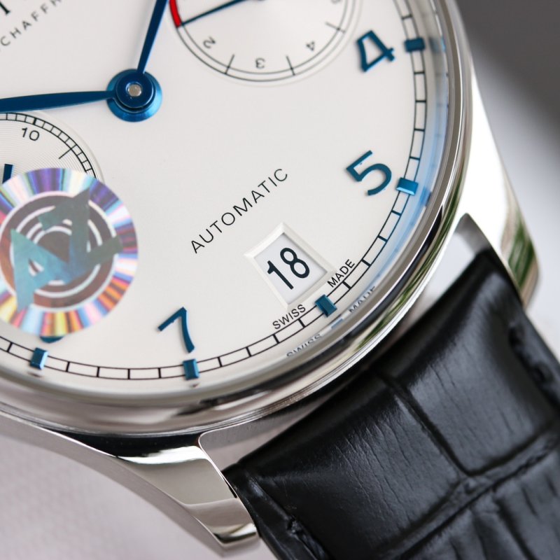 IWC Portugaise Automatic 42mm White Dial Black Leather Watch view