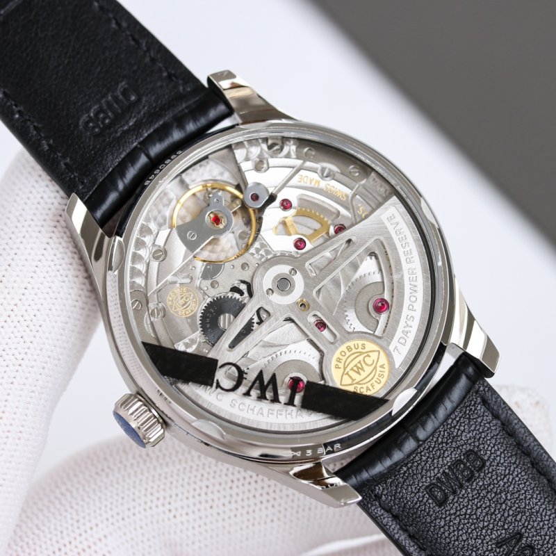 IWC Portugaise Automatic 42mm White Dial Black Leather Watch view