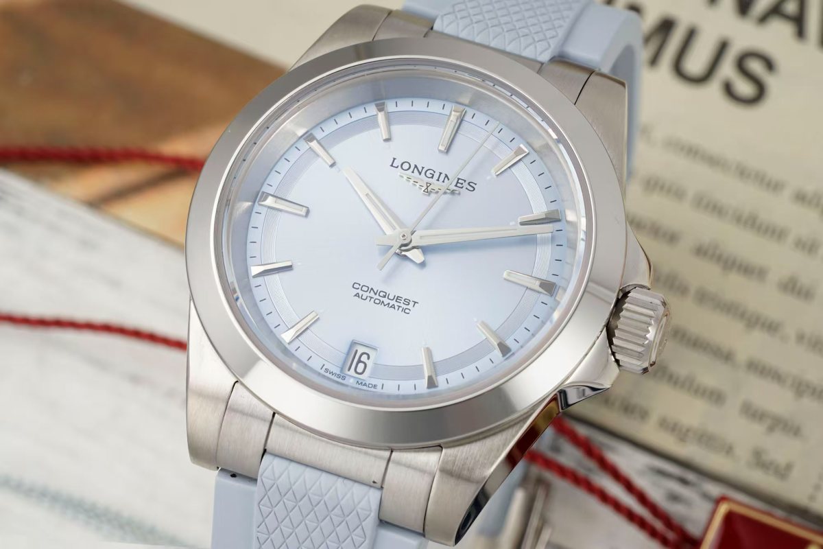 Longines Conquest 34mm Pink Dial Automatic Watch view