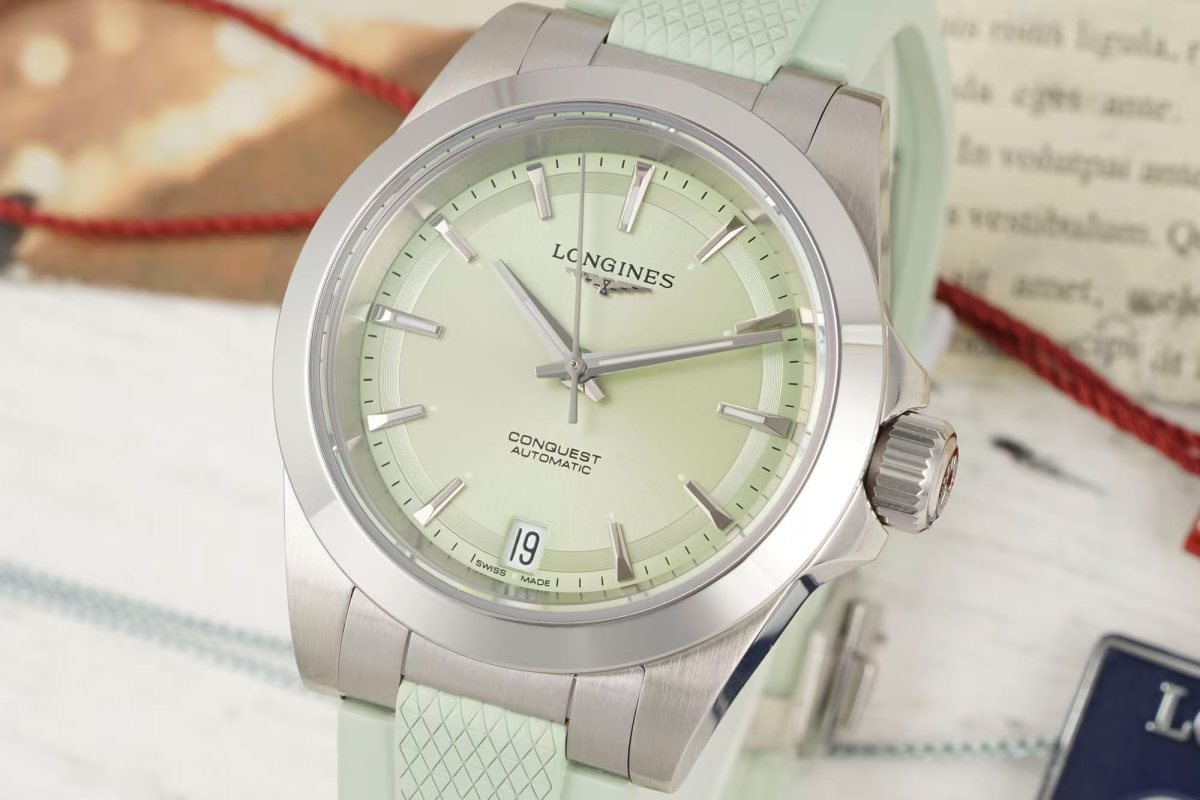 Longines Conquest 34mm Pink Dial Automatic Watch view