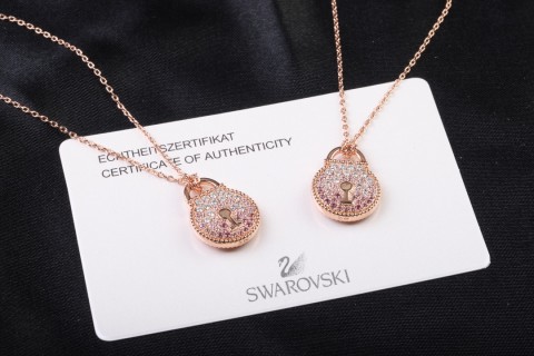 Swarovski Lock Love Gold Crystal Pendant Necklace view 4