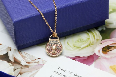 Swarovski Lock Love Gold Crystal Pendant Necklace view 7