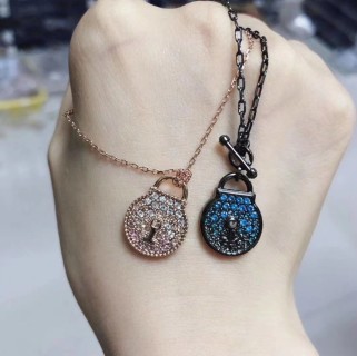 Swarovski Lock Love Gold Crystal Pendant Necklace view 9