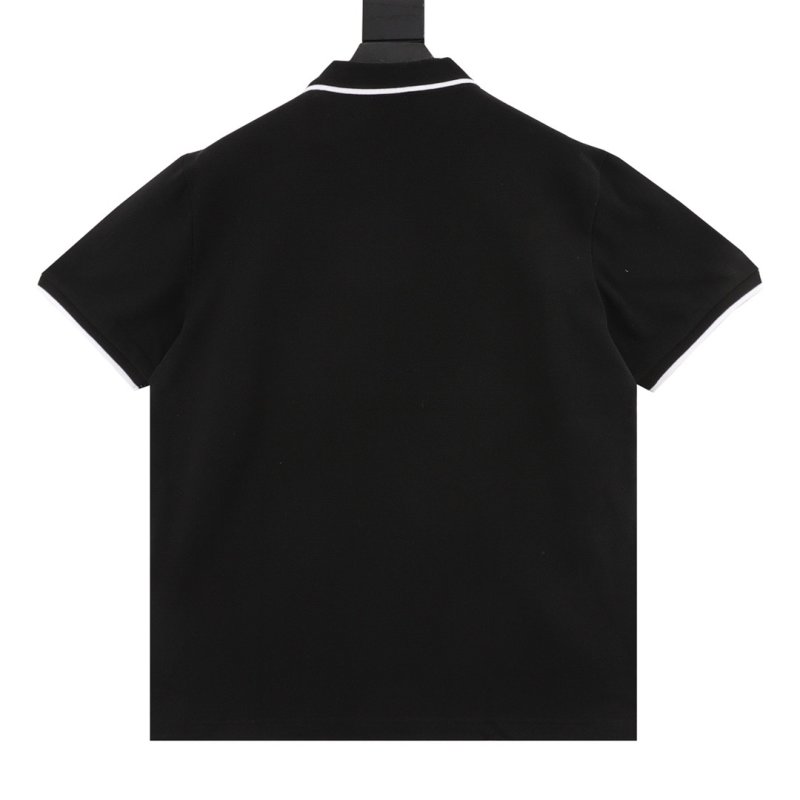 Burberry Black Polo Shirt with White Trim view