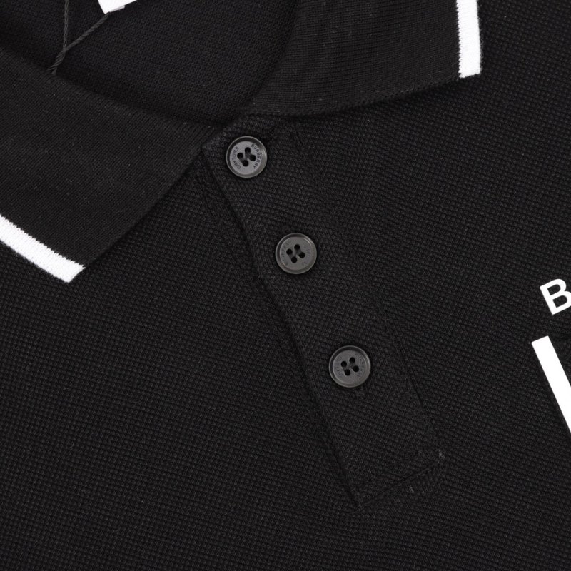 Burberry Black Polo Shirt with White Trim view
