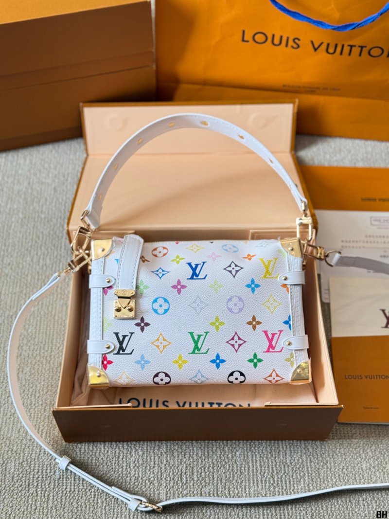 Louis Vuitton Side Trunk Multicolor Monogram Small Box Bag White