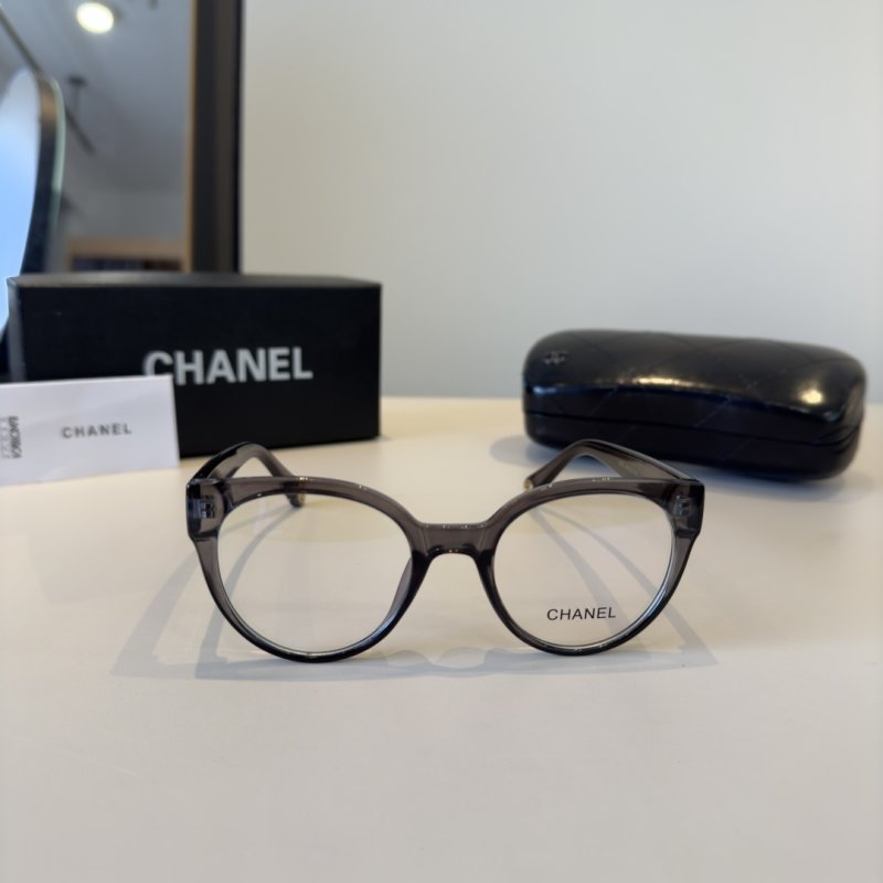 Chanel Blue Light Blocking Round Frame Glasses Black view
