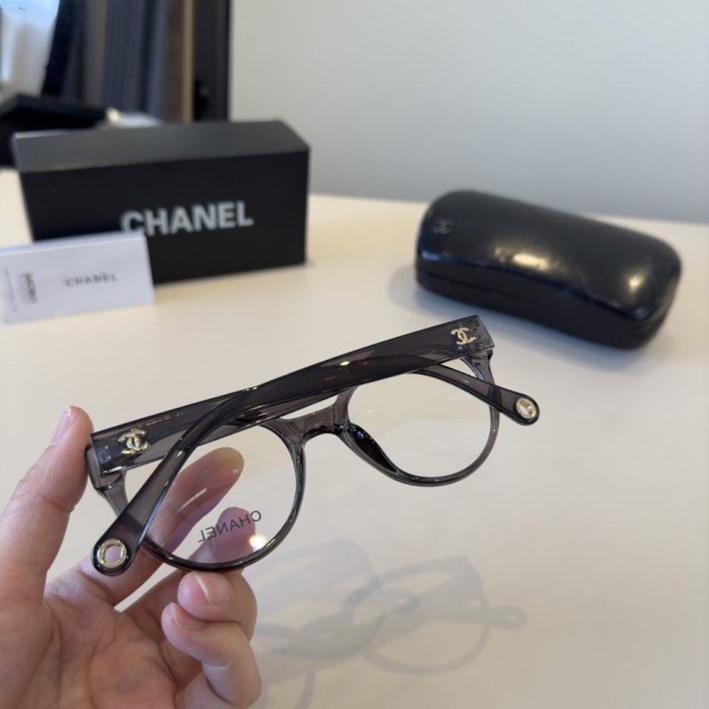 Chanel Blue Light Blocking Round Frame Glasses Black view