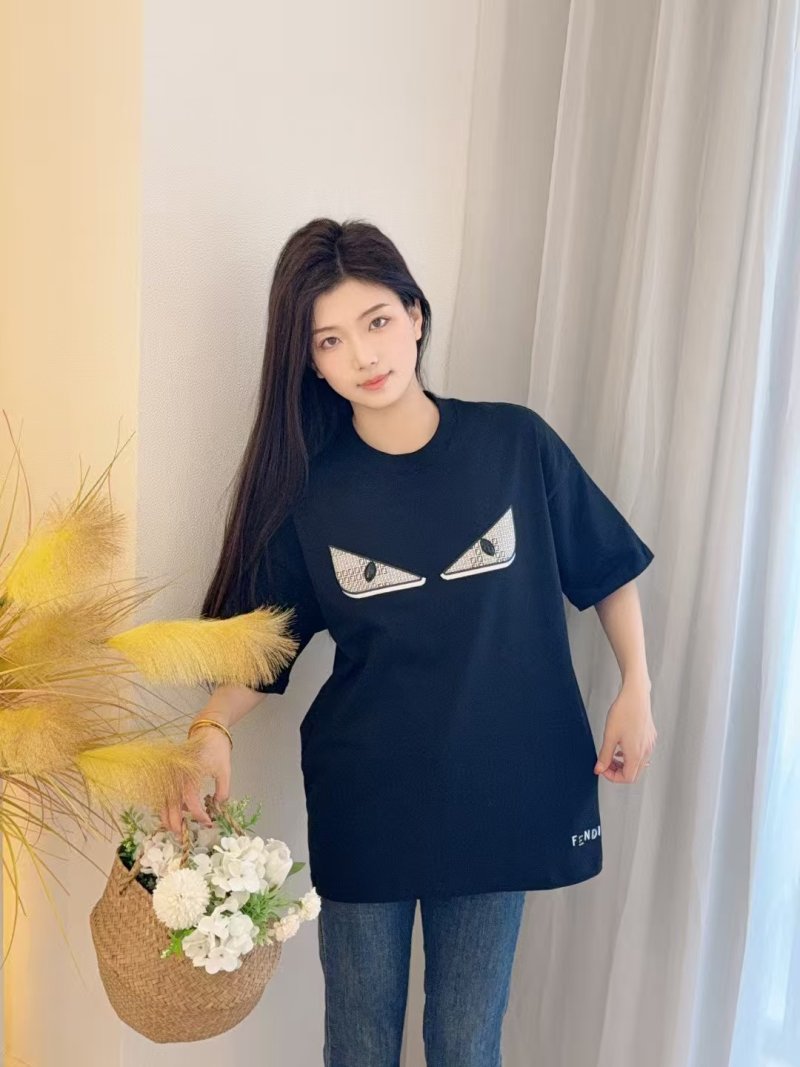 Fendi Black Monster Eyes Short Sleeve T-Shirt view