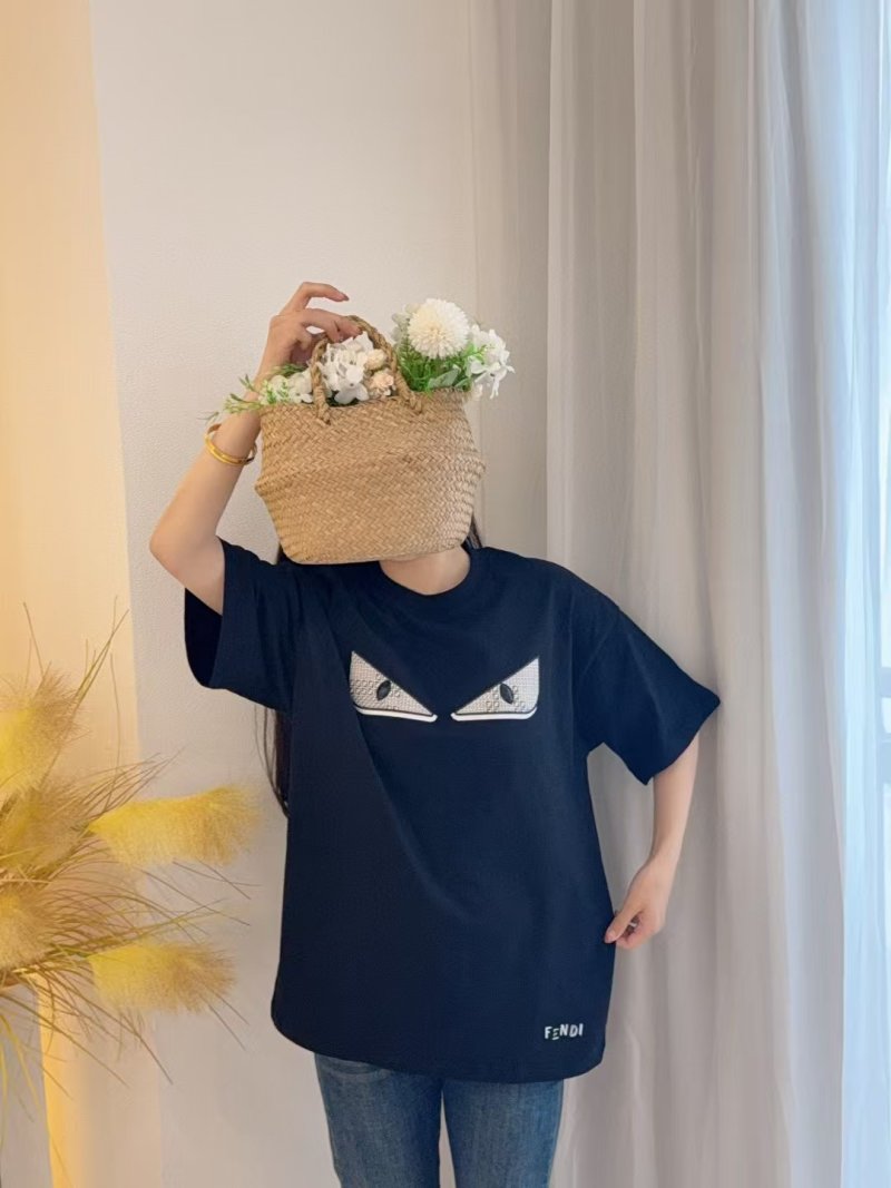 Fendi Black Monster Eyes Short Sleeve T-Shirt view