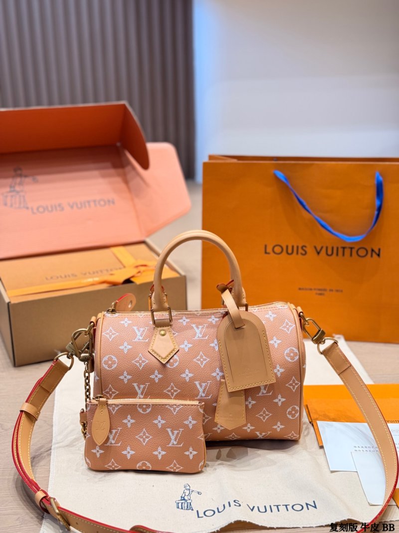Louis Vuitton Speedy Monogram Handbag - Beige 25cm