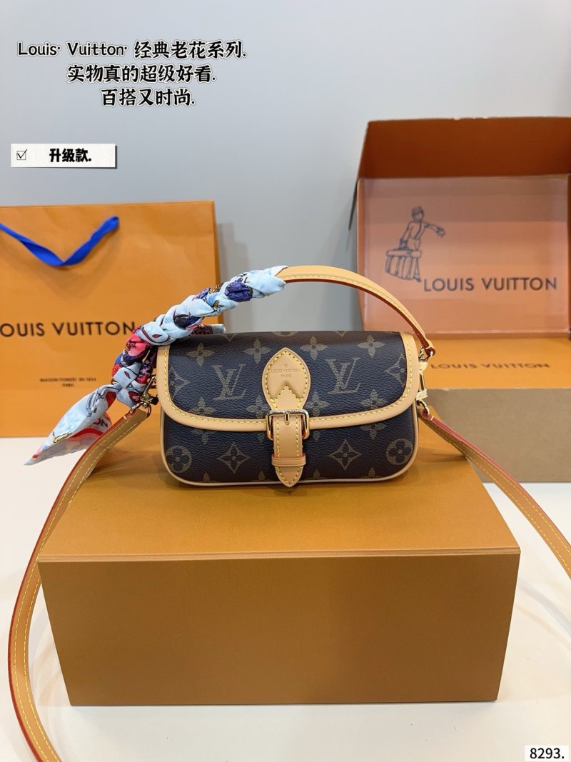 Louis Vuitton Monogram Canvas Shoulder Bag with Silk Scarf Strap