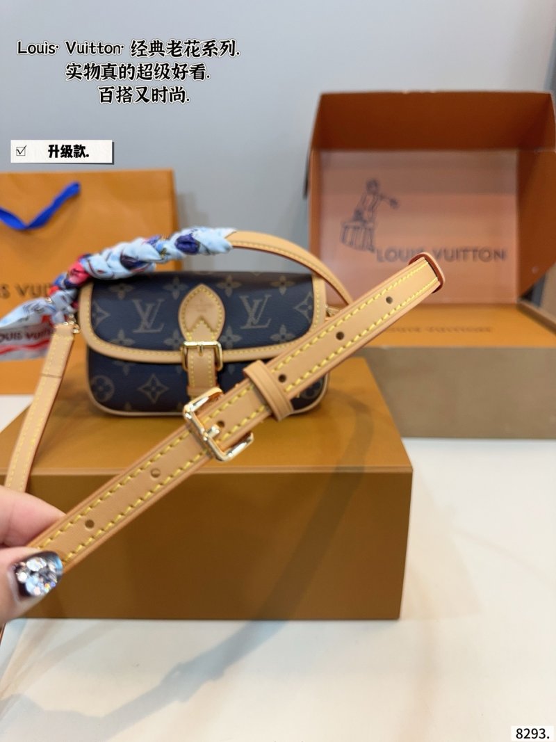 Louis Vuitton Monogram Canvas Shoulder Bag with Silk Scarf Strap view