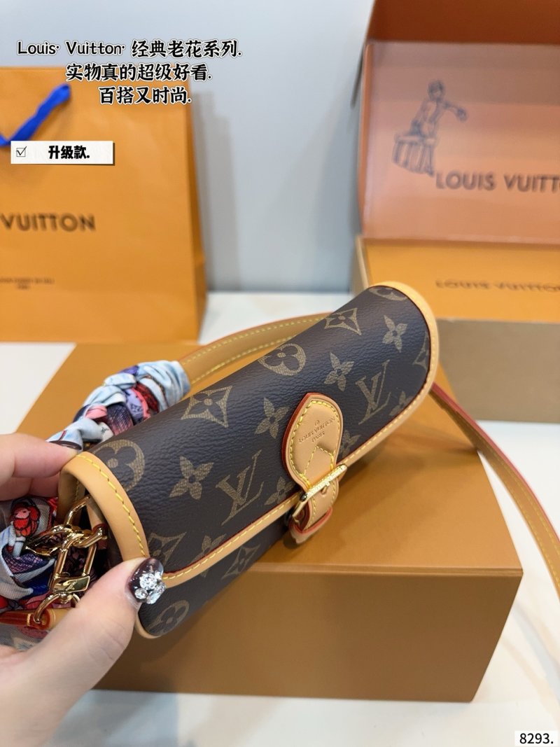 Louis Vuitton Monogram Canvas Shoulder Bag with Silk Scarf Strap view