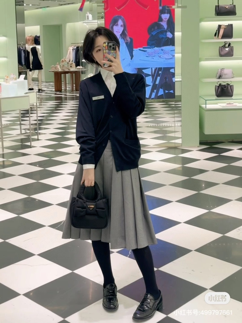 Prada Black Nylon Bow Shoulder Bag view