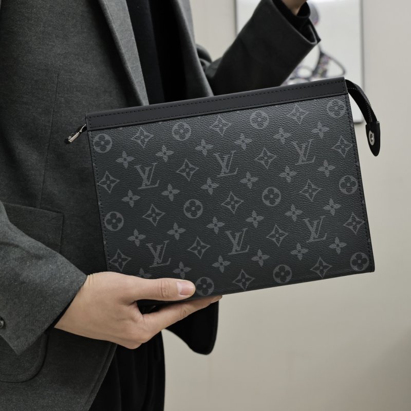 Louis Vuitton Monogram Canvas Black Clutch Bag
