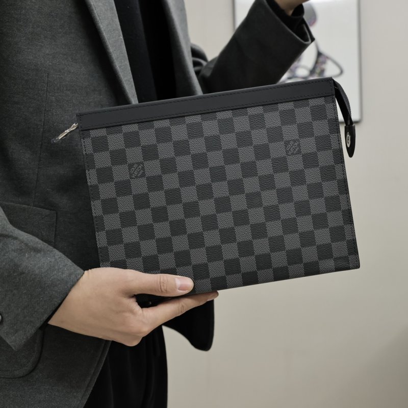Louis Vuitton Monogram Canvas Black Clutch Bag view
