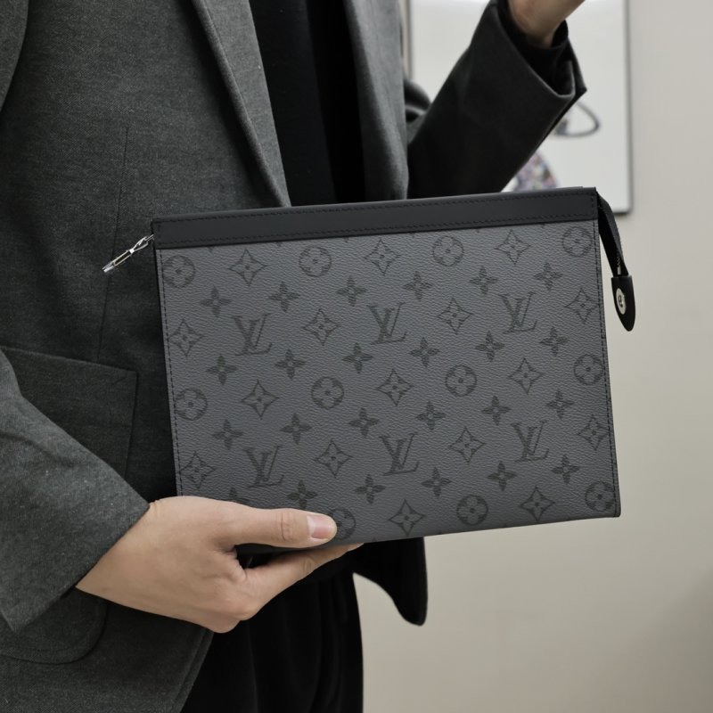 Louis Vuitton Monogram Canvas Black Clutch Bag view