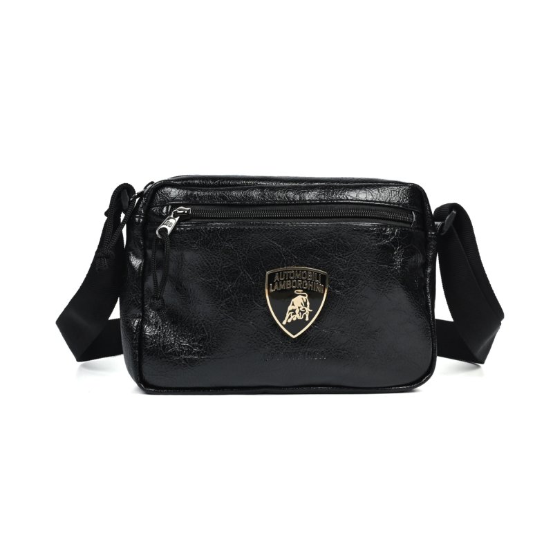 Balenciaga x Lamborghini Black Oil Wax Leather Crossbody Bag
