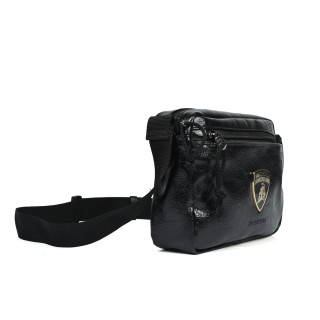 Balenciaga x Lamborghini Black Oil Wax Leather Crossbody Bag view 2