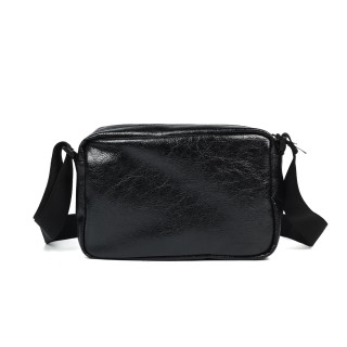 Balenciaga x Lamborghini Black Oil Wax Leather Crossbody Bag view 3