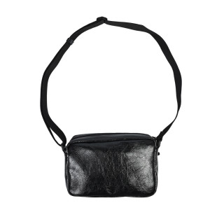 Balenciaga x Lamborghini Black Oil Wax Leather Crossbody Bag view 5