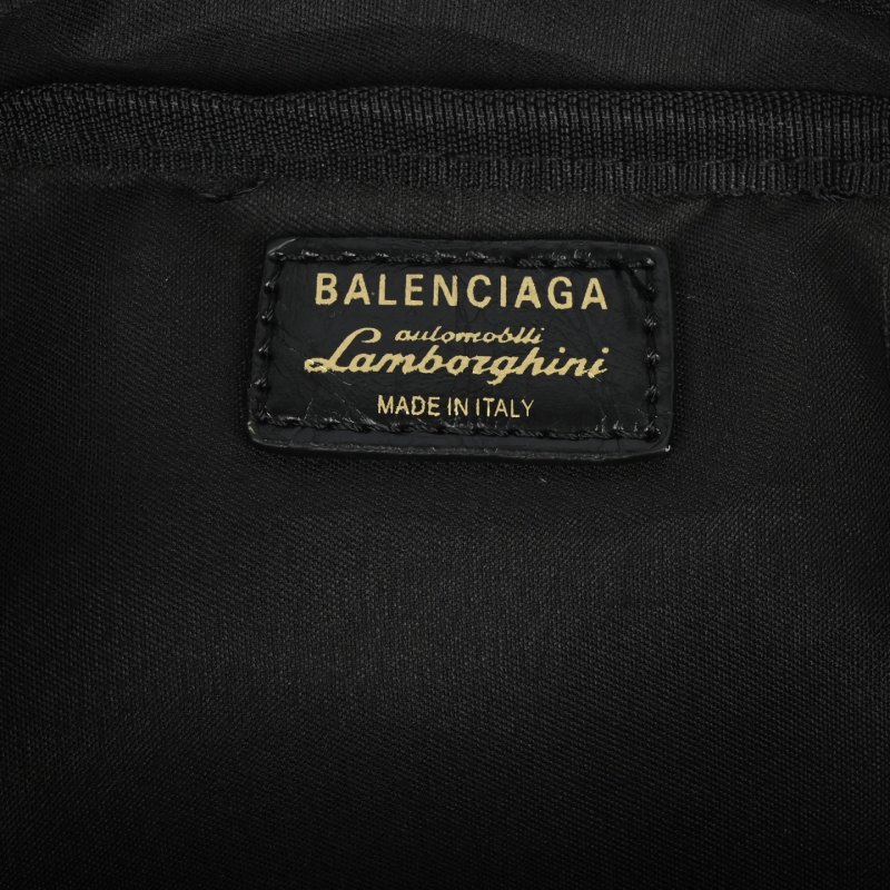 Balenciaga x Lamborghini Black Oil Wax Leather Crossbody Bag view