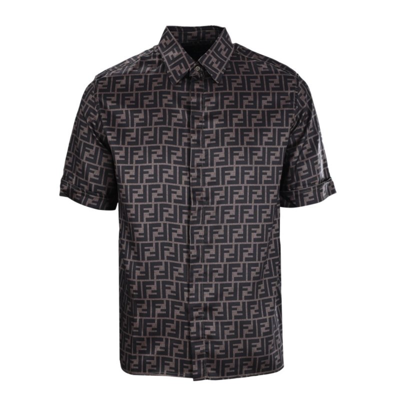 Fendi FF Monogram Brown Short Sleeve Shirt view