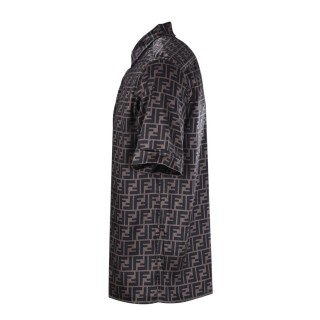 Fendi FF Monogram Brown Short Sleeve Shirt view 6