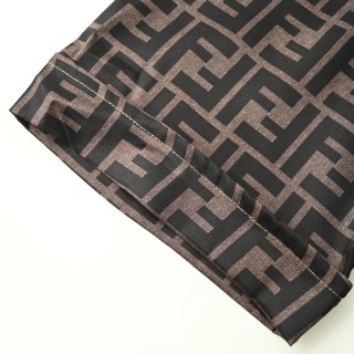 Fendi FF Monogram Brown Short Sleeve Shirt view 8