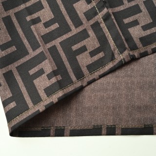 Fendi FF Monogram Brown Short Sleeve Shirt view 9