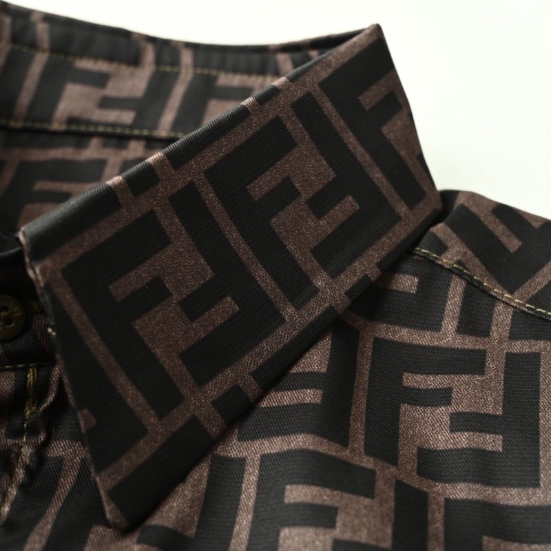 Fendi FF Monogram Brown Short Sleeve Shirt view