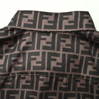Fendi FF Monogram Brown Short Sleeve Shirt view 11