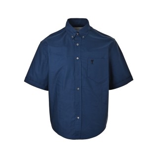 Navy Blue Short Sleeve Button-Up Shirt view 8