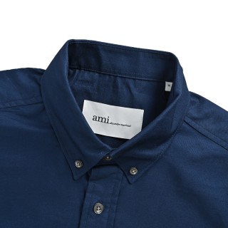 Navy Blue Short Sleeve Button-Up Shirt view 11
