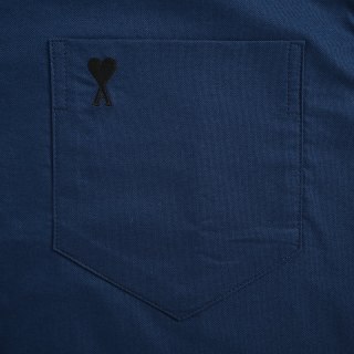 Navy Blue Short Sleeve Button-Up Shirt view 12