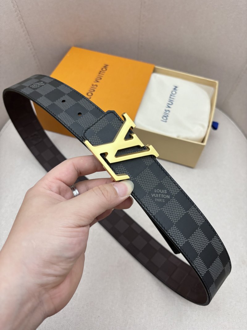 Louis Vuitton Damier Graphite Reversible Belt Gold Buckle view